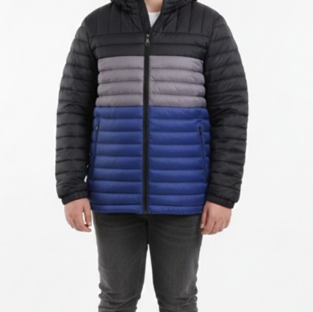 Kids' Black and Blue Puffer Jacket